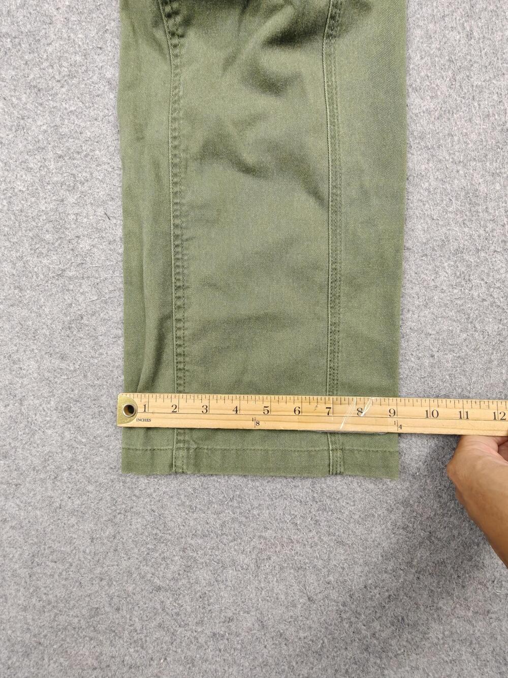 Brandy Melville Cargo Pants Womens One Size Green Twill Adjustable Waist Utility - Picture 10 of 11